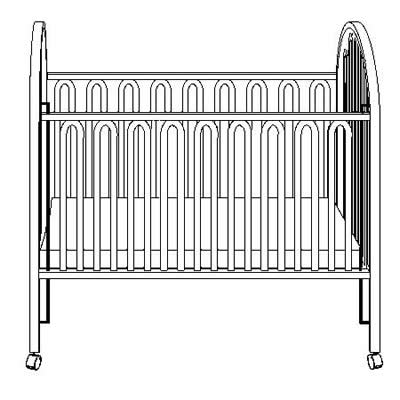 Metal Crib w/Wide Slat Spacing