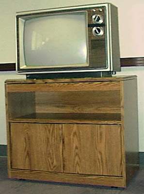 TV sitting on TV cart