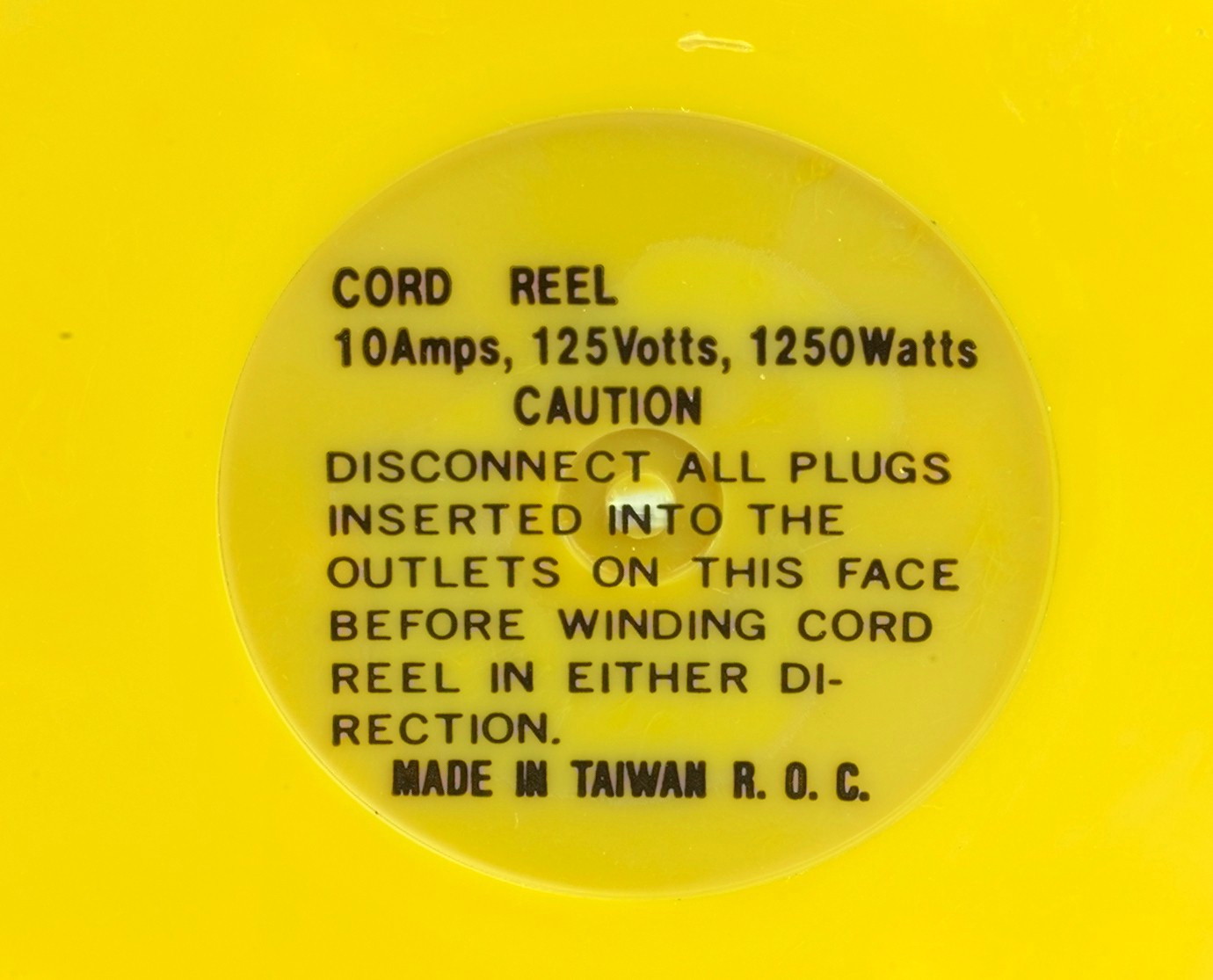 picture of label on recalled cord reel