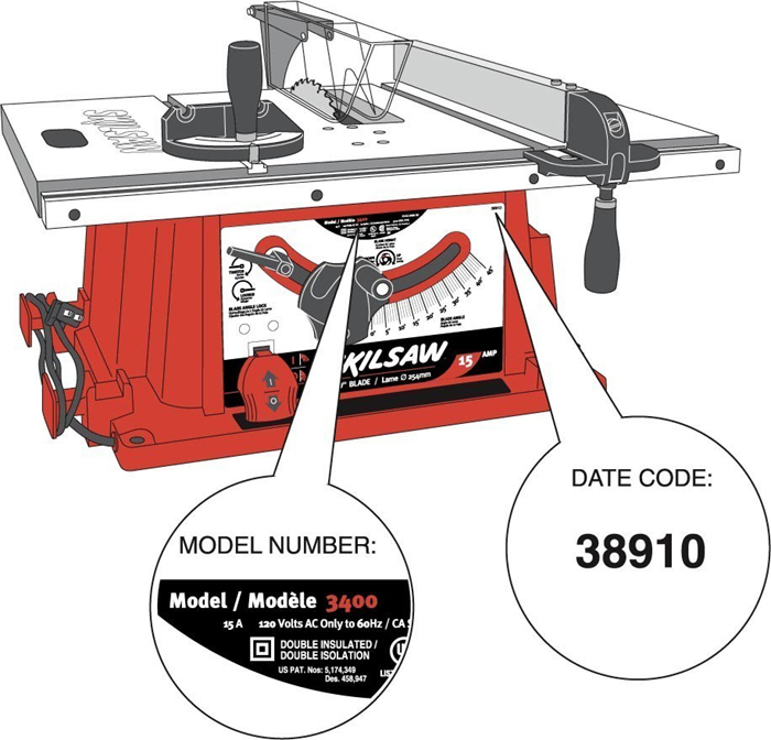 Picture of Recalled Table Saw