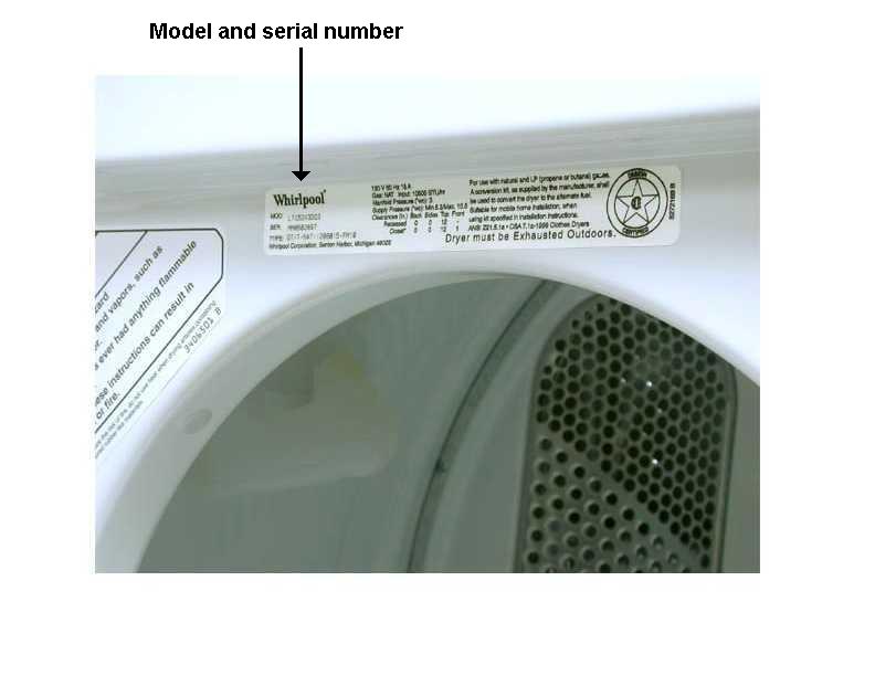 dryer product lookup by serial number