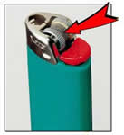 Picture of recalled lighter without a child-resistant mechanism